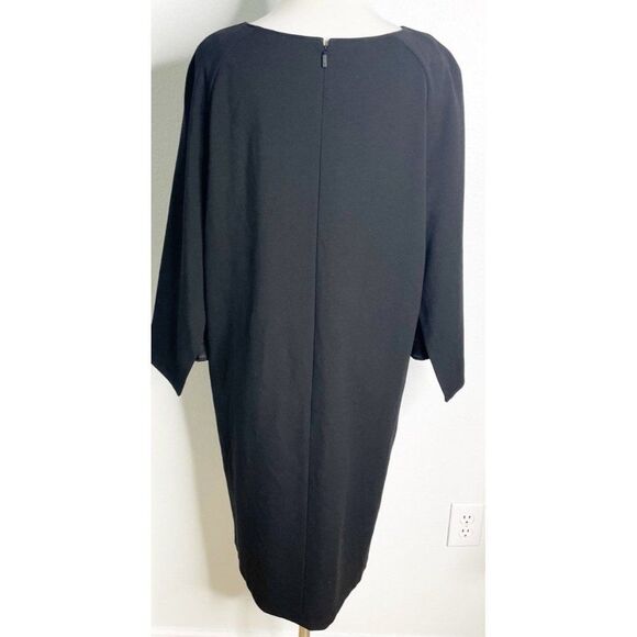 Lafayette 148 New York  Black Split-Sleeve Shift Dress Size Large - Picture 6 of 8